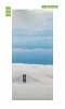 Golden Gate Bridge door mural FP 5347 - Graphic design with the bridge in clouds, blue sky, and soft white clouds.