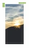 Sunset door mural FP 5156 - Graphic design featuring a sunset over mountains with rays of light.