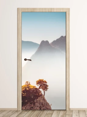 Autumn morning fog door mural FP 6079 - Modern interior arrangement with light-colored walls.