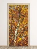 Autumn tree door mural FP 6071 - Graphic design featuring a tree with orange and yellow leaves.