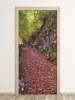 Autumn leaves door wallpaper FP 6042 - Styled in a hallway with light-colored walls and wooden flooring.