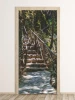 Rocky stairs door mural FP 6038 - Styled in a natural setting with visible stone steps and wooden railings.