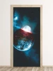 Cosmic door wallpaper FP 6101 - Graphic design featuring a planet with cracks and bright light.