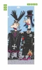 Punk style door wallpaper FP 6107 featuring two characters with distinctive hairstyles and clothing.
