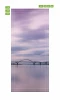 Door wallpaper FP 6133 - Graphic design featuring a bridge against a calm water backdrop and pastel sky.