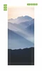 Snowy mountains at dawn door mural FP 6147 - Graphic design in shades of blue and gray.