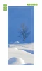 Frosty winter door wallpaper FP 6144 - Graphic design featuring a tree against snowy hills and a blue sky.