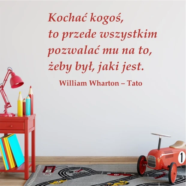 Painting template quote: Love someone 1961 - Decor for a child\'s room. Walls in light colors, furniture.