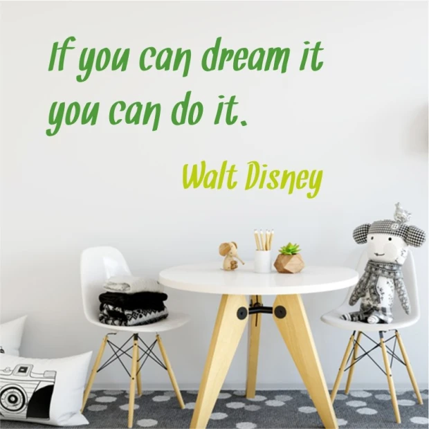 Painting template quote If you can dream it 1960 - Kitchen arrangement. Light walls, modern furniture, minimalist style.