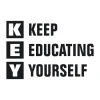 Wall template KEY: Keep educating yourself 1953 - Graphic design with rectangular shapes and vertical and horizontal letters.