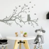 Cat painting template on a branch 2382 - Kitchen decor. Light walls, minimalist furniture.