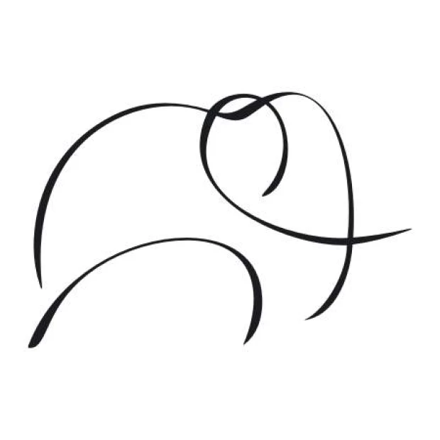 Elephant painting template 2016 - Graphic design with rounded lines and gentle curves.