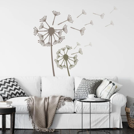 Stylish dandelion painting template 1318 adds lightness and natural charm to a modern living room.