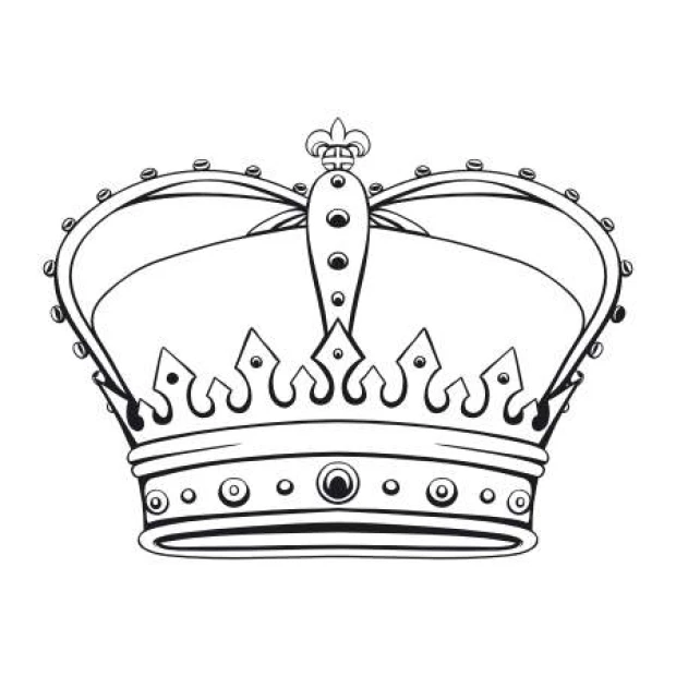 Crown painting stencil 2062 - Graphic design featuring a crown shape with raised elements and lines.