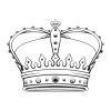 Crown painting stencil 2062 - Graphic design featuring a crown shape with raised elements and lines.