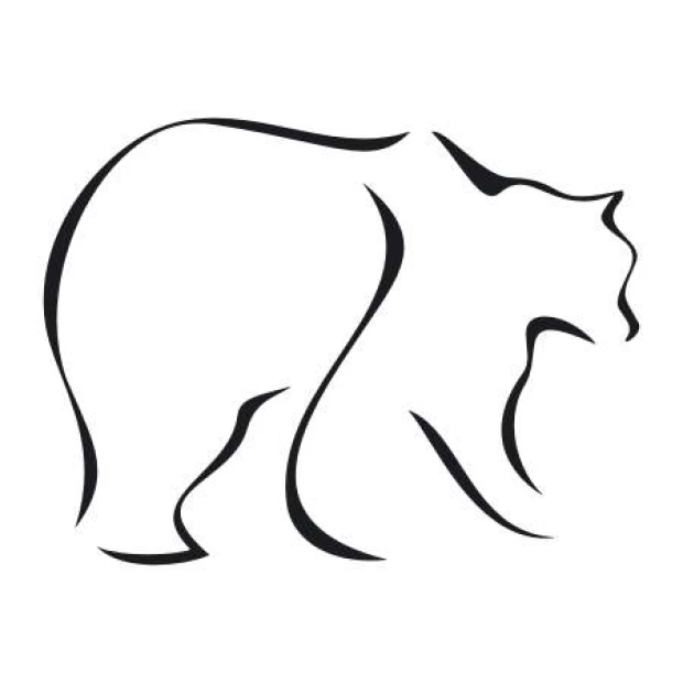 Bear painting stencil 2001 - Graphic design featuring a bear shape with clear outlines and rounded lines.