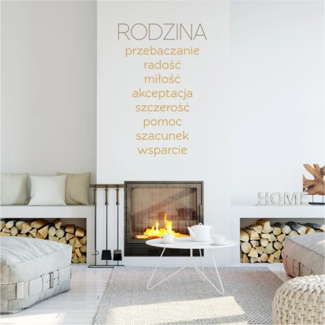 Painting template family, forgiveness, joy 1944 - Living room arrangement. Light-colored walls, minimalist furniture.