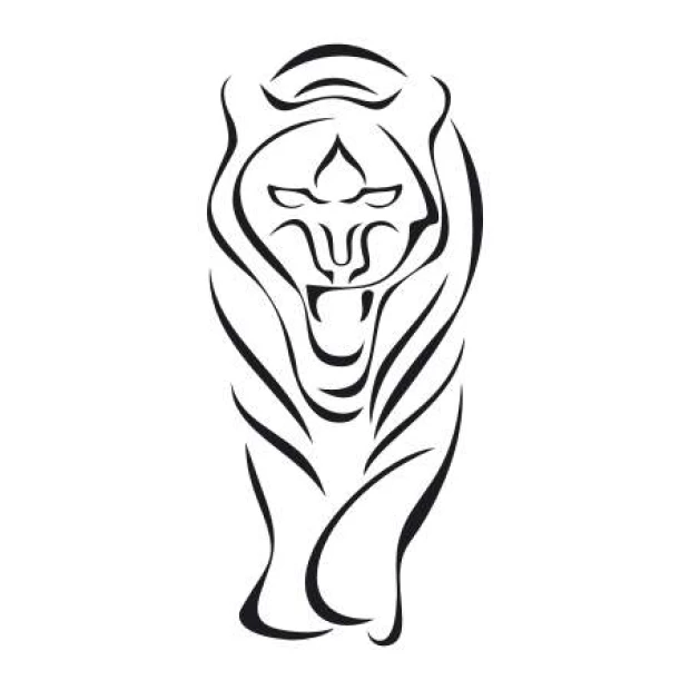 Tiger painting template 2015 - Graphic design featuring a tiger silhouette with distinct lines and curves.