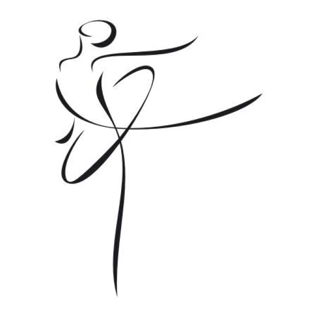 Ballet Wall Template 2028 - Graphic design featuring a ballerina in a dynamic pose with long lines and curves.