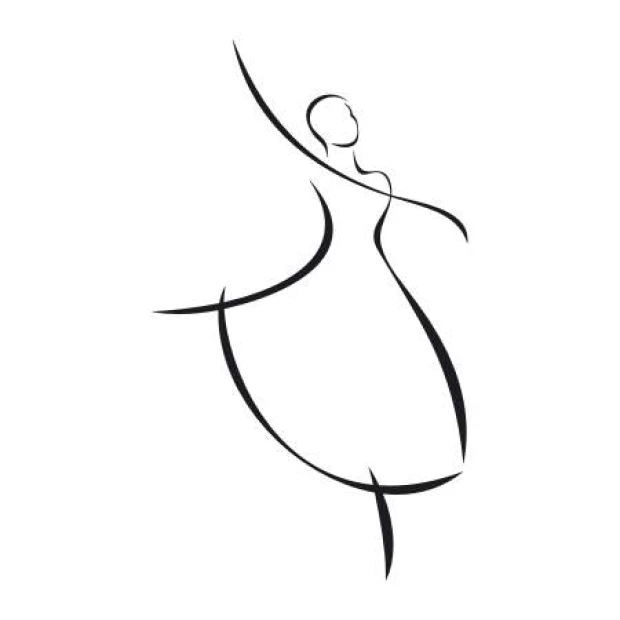 Ballet Wall Template 2034 - Graphic design featuring a ballerina in a dynamic pose with flowing curved lines.