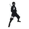 Ninja warrior wall decal for kids 2099 - Graphic design featuring a warrior in black outfit with a sword and hands.
