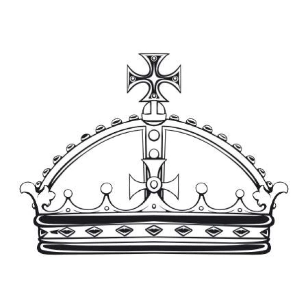 Crown wall template 2063 - Graphic design featuring a crown shape with circular and rectangular elements.