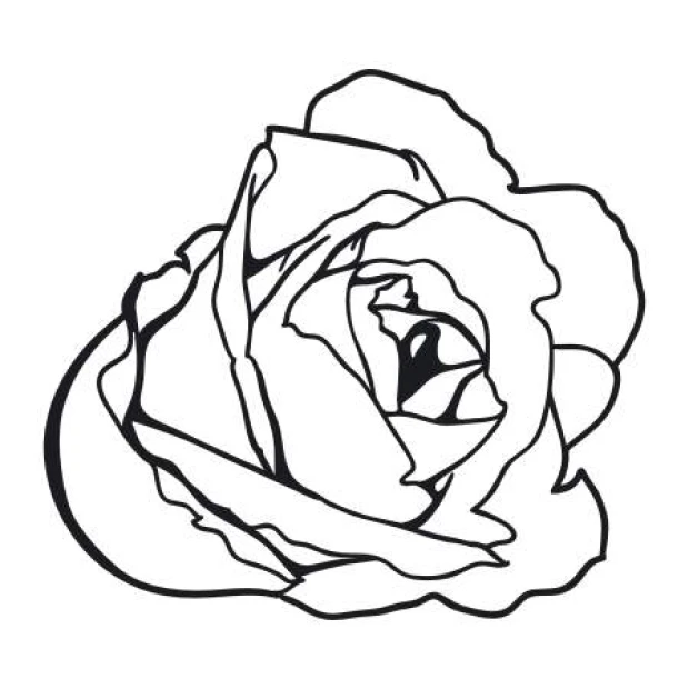 Flower wall template 2082 - Graphic design featuring a rose shape with clear outlines and petal details.