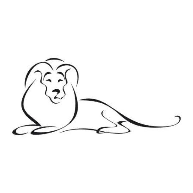 Lion wall template 2012 - Graphic design featuring a lying lion silhouette with clear lines and rounded shapes.