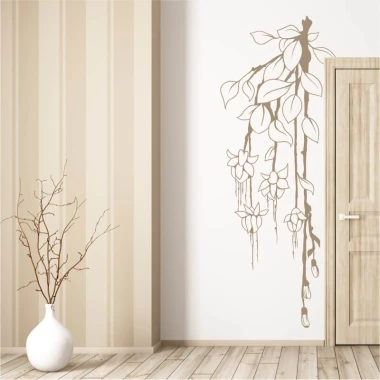 Branch painting template 2146 - Living room arrangement with light walls, wooden floor, and minimalist furniture.