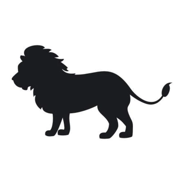 Lion painting template 2131 - Graphic design featuring a lion silhouette with clear outlines and detailed mane.