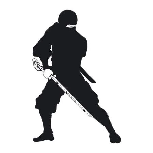 Children\'s warrior painting template 2103 - Graphic design featuring a warrior in a dynamic pose with a sword.
