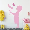 Painting template of a girl with a butterfly 2140 - Decor for a child\'s room. Light-colored walls, pastel furniture.