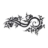 Painting template branch 2130 - Graphic design featuring wavy lines with flowers and leaves.