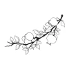 Branch painting stencil 2145 - Graphic design featuring a branch shape with round fruits and leaves.