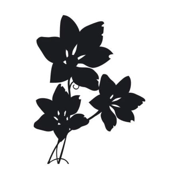Flower painting template 2114 - Graphic design with various flower shapes and leaf contours.