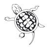 Turtle wall painting template 2107 - Graphic design featuring a turtle shape with detailed shell and limbs.