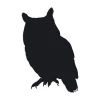 Owl painting stencil 2136 - Graphic design featuring a silhouette of an owl with distinct outlines and raised ears.