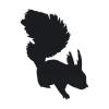 Squirrel painting template 2133 - Graphic design featuring a squirrel in motion with its tail raised.