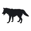 Wolf painting stencil 2132 - Features a standing wolf silhouette with raised head and tail.