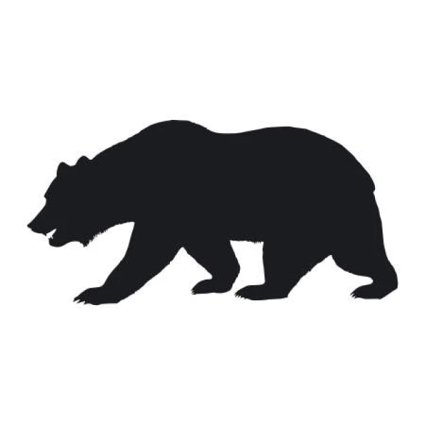 Bear wall template 2134 - Graphic design featuring a moving bear with clear contours and details.