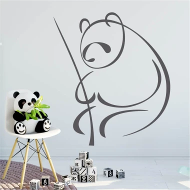 Panda wall template 2006 - Decor for a child\'s room. Light walls with minimalist furniture.
