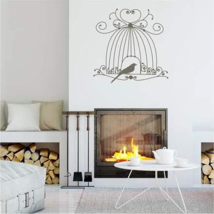 Painting Stencil For Bird In Cage 2141