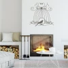 Birdcage wall template 2141 - Living room decor with light walls, minimalist furniture, and a fireplace.