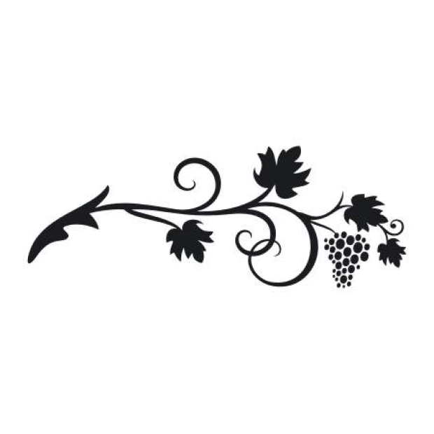 Wall template grapevine 2127 - Graphic design featuring vine-like lines with leaves and grape clusters.