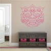Wall template mask 2096 - Bedroom design with light walls and dark furniture.