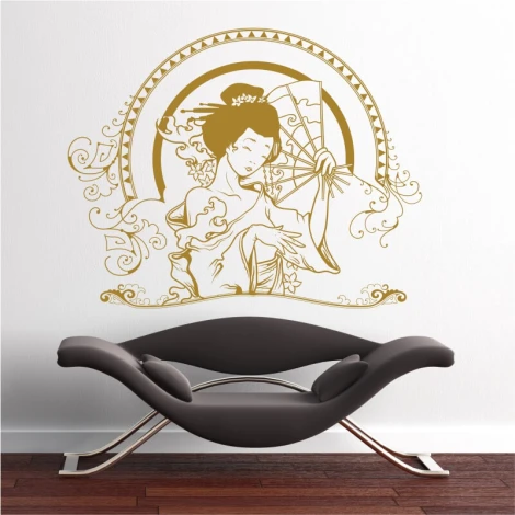 Geisha 2055 painting template - Living room setup. Light walls with modern furniture.