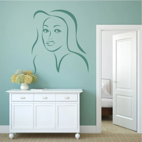 Face painting template for women 2038 - Styled in a living room with green walls and white furniture.