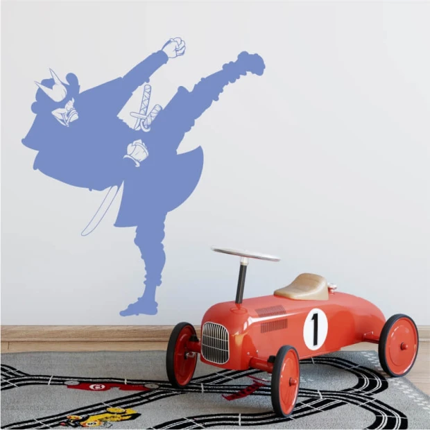 Samurai painting template for kids 2078 - Brightly colored walls and minimalist furniture in a child\'s room.
