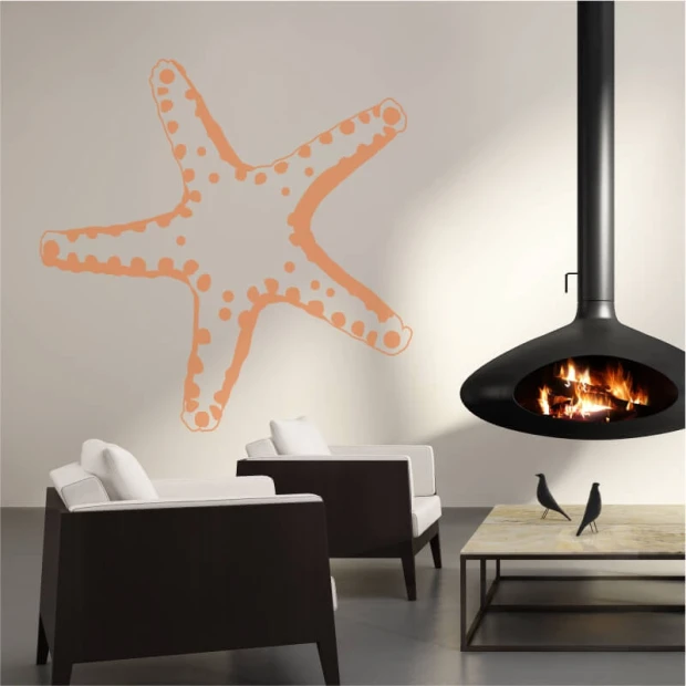 Star painting template 2105 - Living room setup with light walls and modern dark-colored furniture.