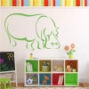 Hippo 2009 painting template - Decor for a child\'s room. Light-colored walls with a colorful border at the top.